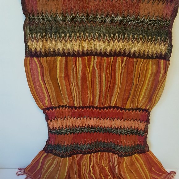 Wool Scarf Ruched 70's Vibe Oversize Bohemian BOHO - Picture 10 of 16